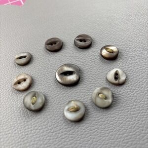 Antique Mother of Pearl Fish Eye Buttons Set of 10 | Early 1900s Carved Shell